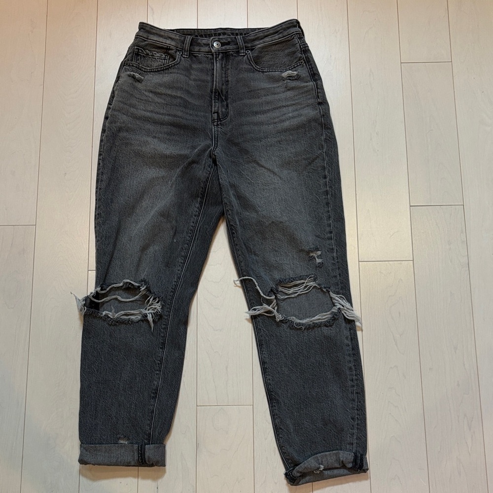 Distressed Black Women Jeans